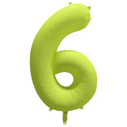 Ballon Chiffre Métallique Géant Jaune Fluo N° 6