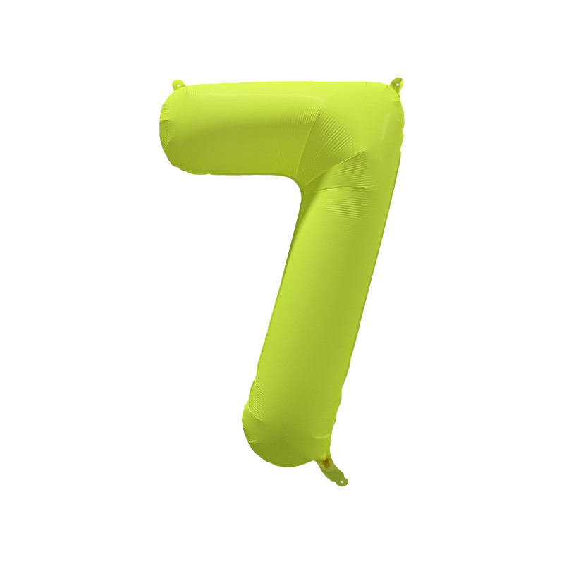 Ballon Chiffre Métallique Géant Jaune Fluo N° 7