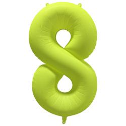 Ballon Chiffre Métallique Géant Jaune Fluo N° 8