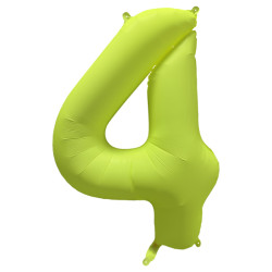 Ballon Chiffre Métallique Géant Jaune Fluo N° 4
