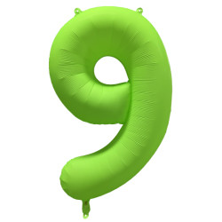 Ballon Chiffre Métallique Géant Vert Fluo N° 9