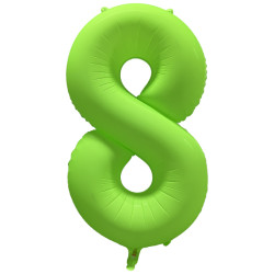 Ballon Chiffre Métallique Géant Vert Fluo N° 8