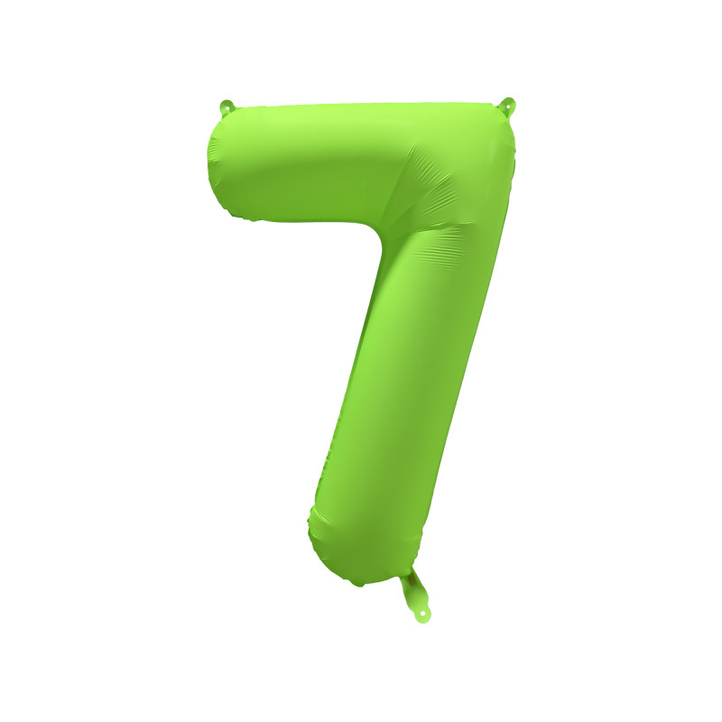 Ballon Chiffre Métallique Géant Vert Fluo N° 7