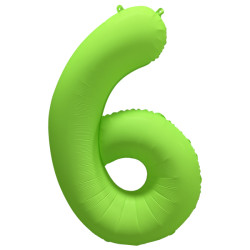 Ballon Chiffre Métallique Géant Vert Fluo N° 6
