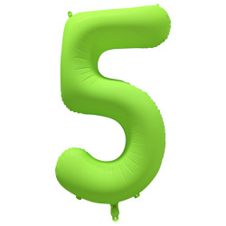 Ballon Chiffre Métallique Géant Vert Fluo N° 5