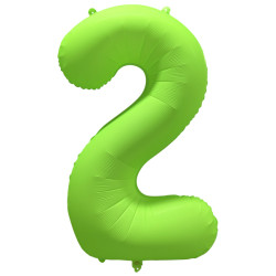 Ballon Chiffre Métallique Géant Vert Fluo N° 2
