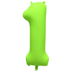 Ballon Chiffre Métallique Géant Vert Fluo N° 1