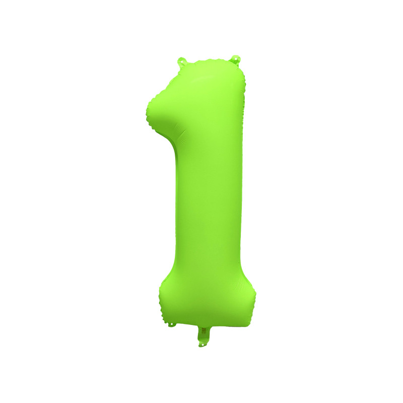 Ballon Chiffre Métallique Géant Vert Fluo N° 1
