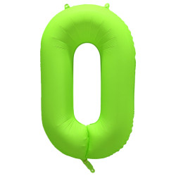 Ballon Chiffre Métallique Géant Vert Fluo N° 0