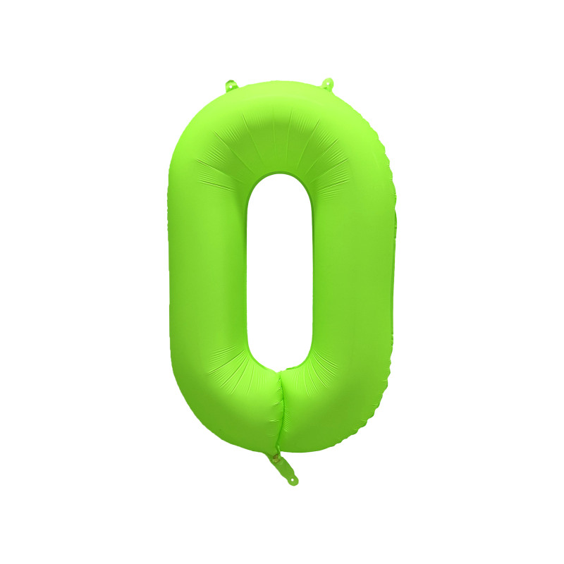 Ballon Chiffre Métallique Géant Vert Fluo N° 0 Ballon Chiffre Métallique Géant Vert Fluo N° 0