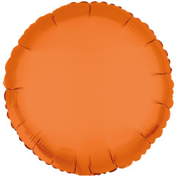 Ballon Métallique Rond Orange Fluo 43cm