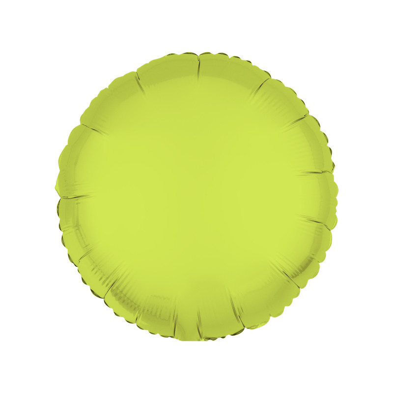 Ballon Métallique Rond Jaune Fluo 43cm
