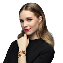 Bracelet Egyptien en Métal Doré Serpent