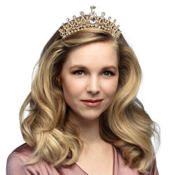 Diadème De Reine En Métal Doré