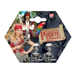 Boucles d'Oreilles Halloween Crâne De Pirate