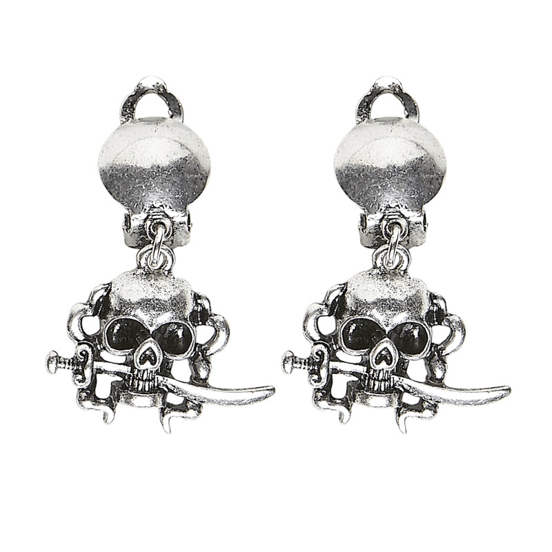 Boucles d'Oreilles Halloween Crâne De Pirate