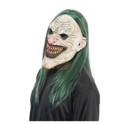 Masque En Latex Scary Man Cheveux Vert
