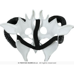 Demi-Masque Démon Blanc Avec Cornes