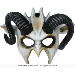 Demi-Masque Démon Blanc Avec Cornes