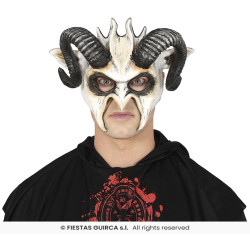 Demi-Masque Démon Blanc Avec Cornes
