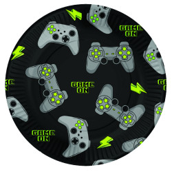 Assiettes En Carton Gaming - 8 Pièces