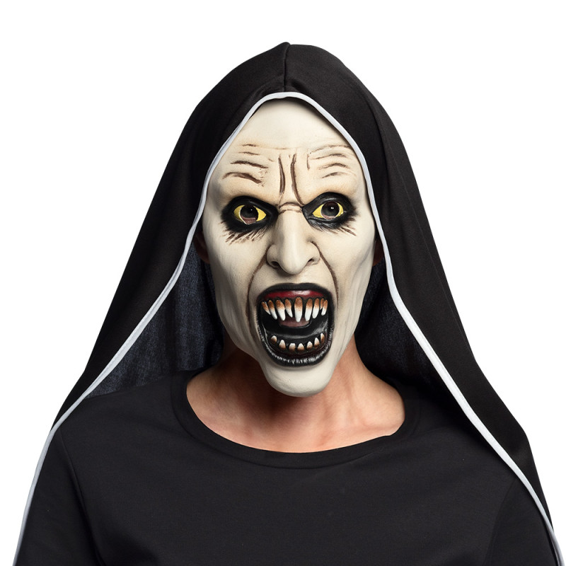 Masque Latex Nonne Effrayante avec Coiffe