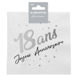 Serviette en Papier Joyeux Anniversaire 18 Ans