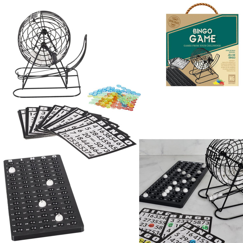 Jeu de Bingo Loto Boulier Métal Avec Accessoires