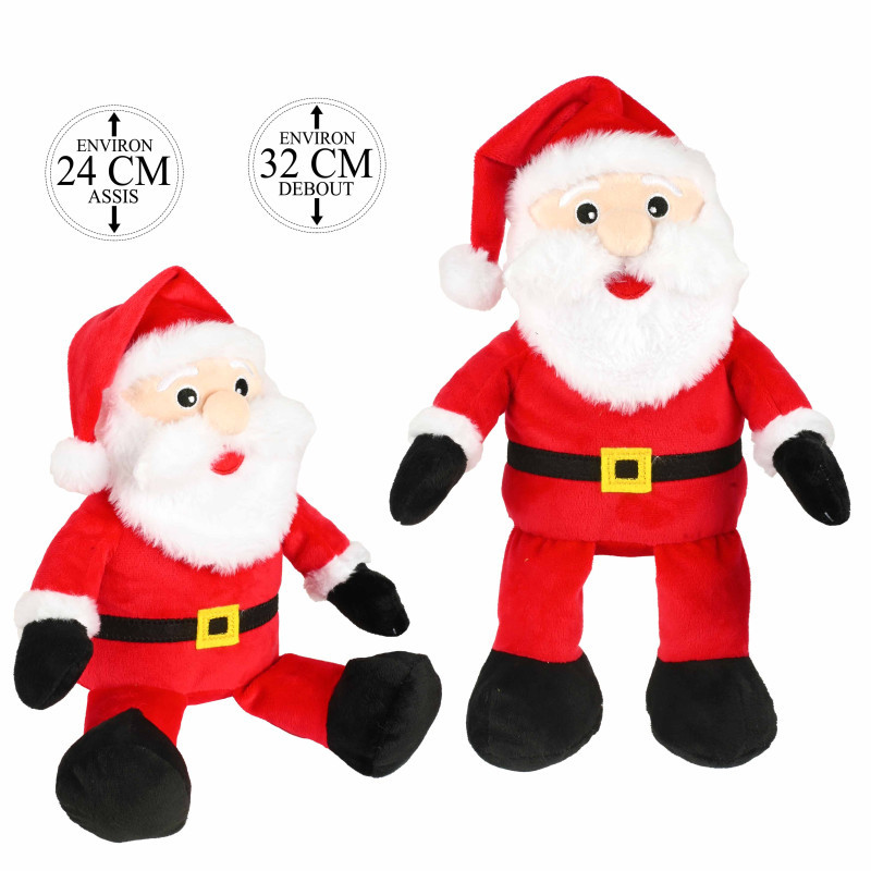 Peluche Père Noël Assis 24cm