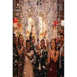 Canon à Confettis Papier Argent 40cm