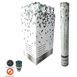 Canon à Confettis Papier Argent 40cm