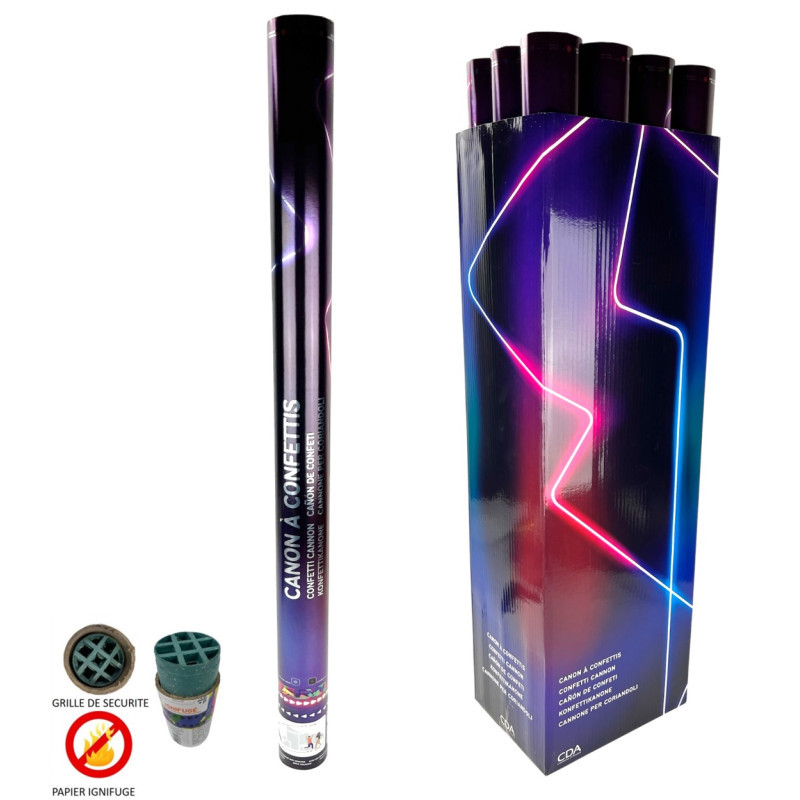 Canon à Confettis Papier Néon Fluo 80cm