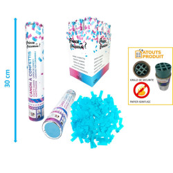 Canon à Confettis Annonce Bébé Bleu 30cm