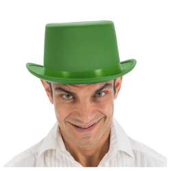Chapeau Haut de Forme Satin Vert