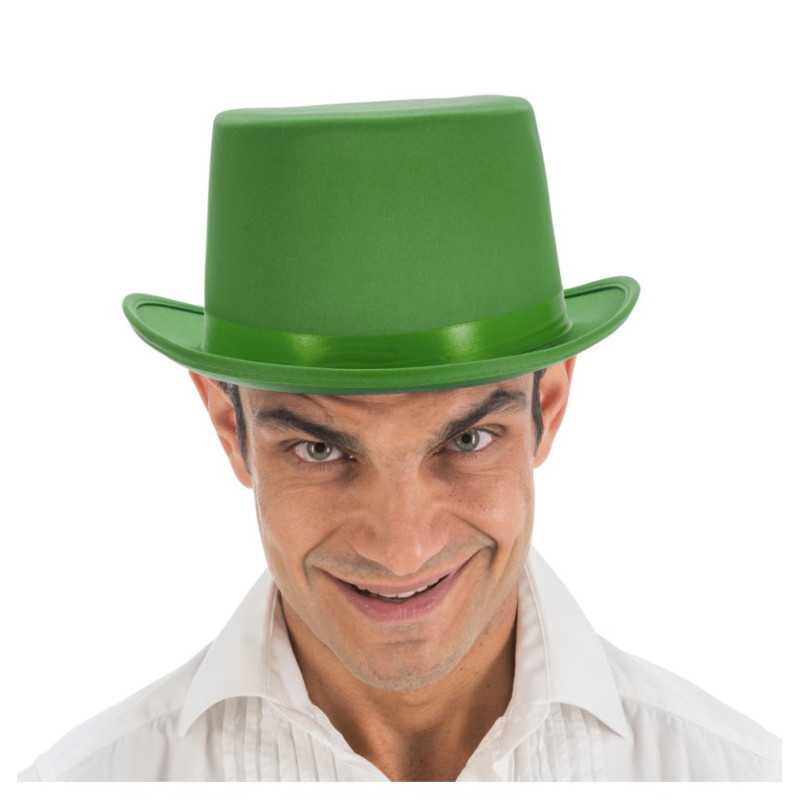 Chapeau Haut de Forme Satin Vert