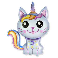 Ballon Aluminium Chat Licorne 88cm