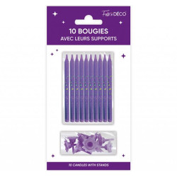 Bougies Paillettées Violet...