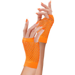 Gants Courts Résille Orange Fluo