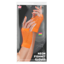 Gants Courts Résille Orange Fluo
