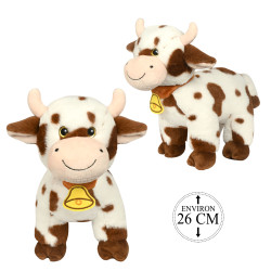 Peluche Vache Debout Marron 26cm