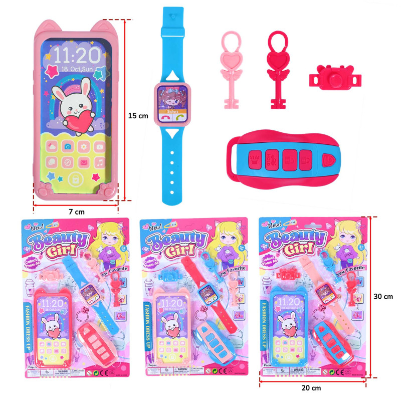 Téléphone Factice avec Accessoires Girly