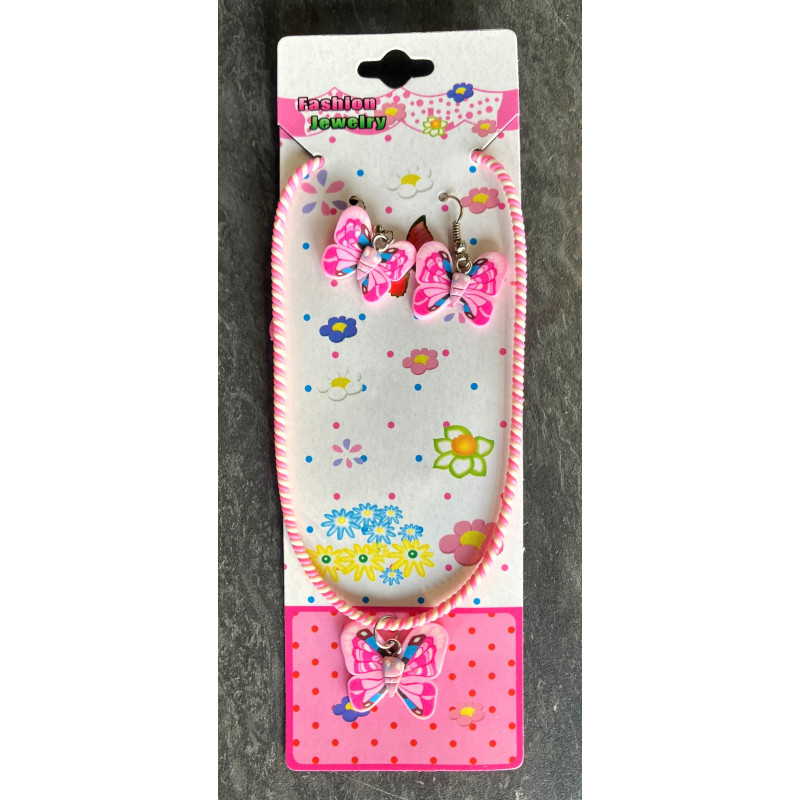 Collier Et Boucles D'Oreilles Papillons
