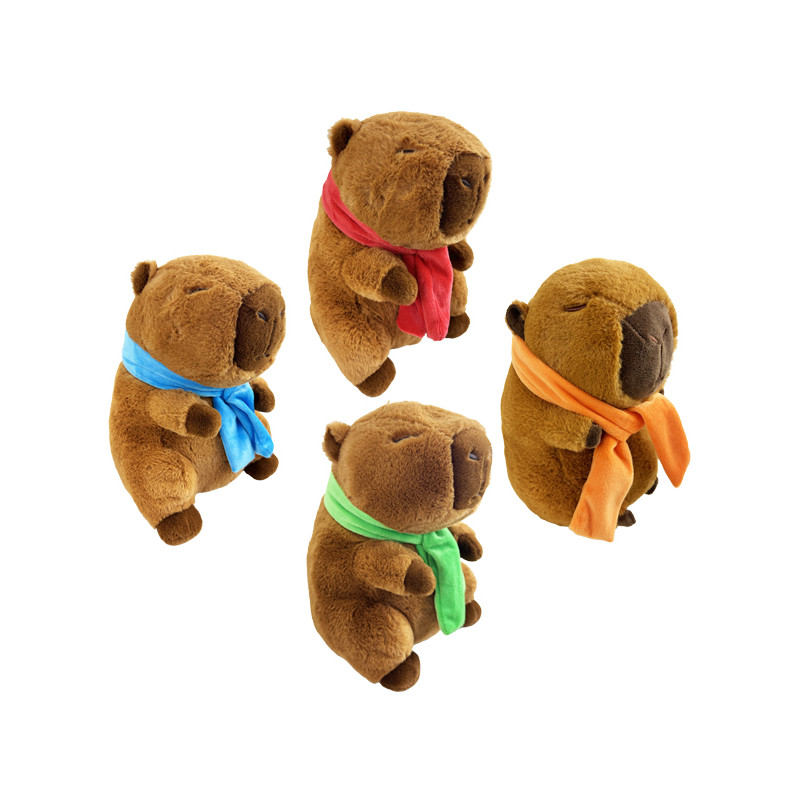 Peluche Géante Capybara Assis Avec Echarpe 55cm