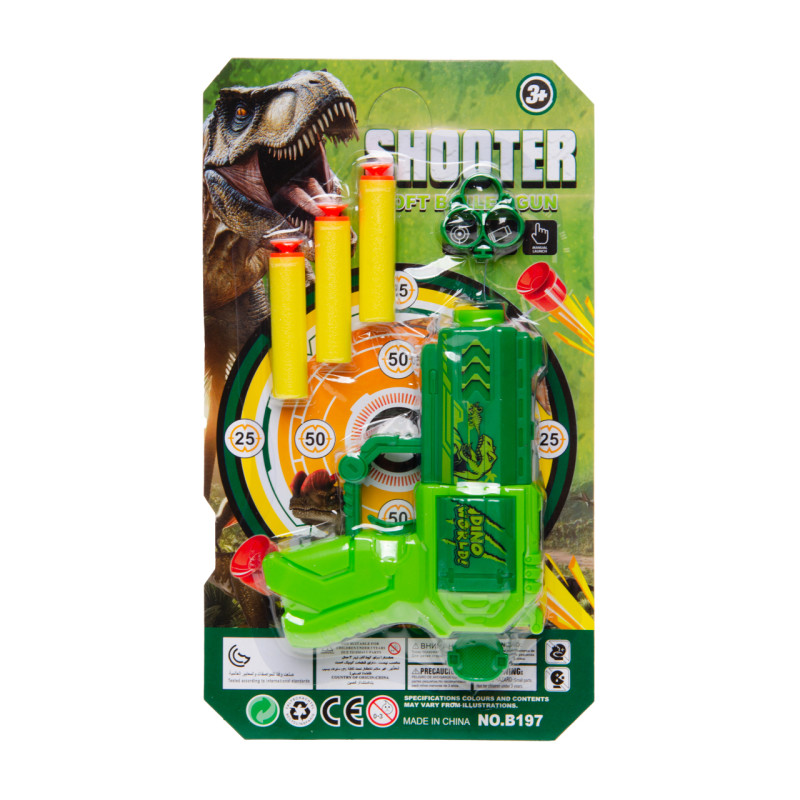 Pistolet Lance Fléchette Mousse Dinosaure