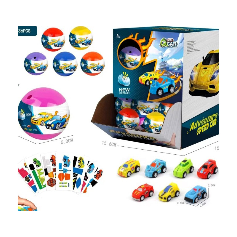 Capsule Surprise Voiture de Sport Rétro Friction 4,5cm à Customiser