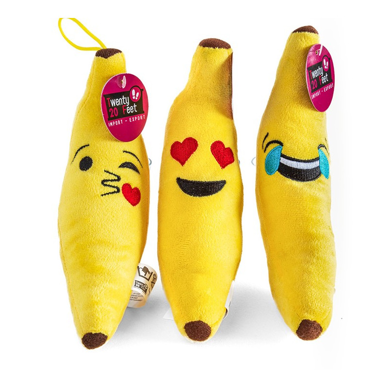 Peluche Banane Visage Humoristique 23cm