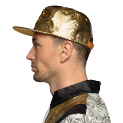 Casquette Dollars Or Imitation Peau Serpent