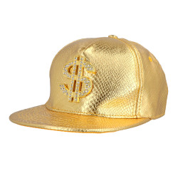 Casquette Dollars Or Imitation Peau Serpent