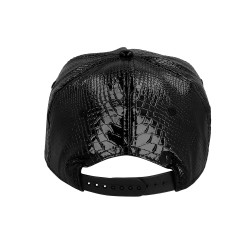 Casquette Dollars Noir Imitation Peau Serpent