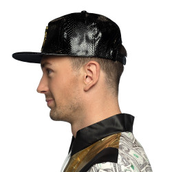 Casquette Dollars Noir Imitation Peau Serpent